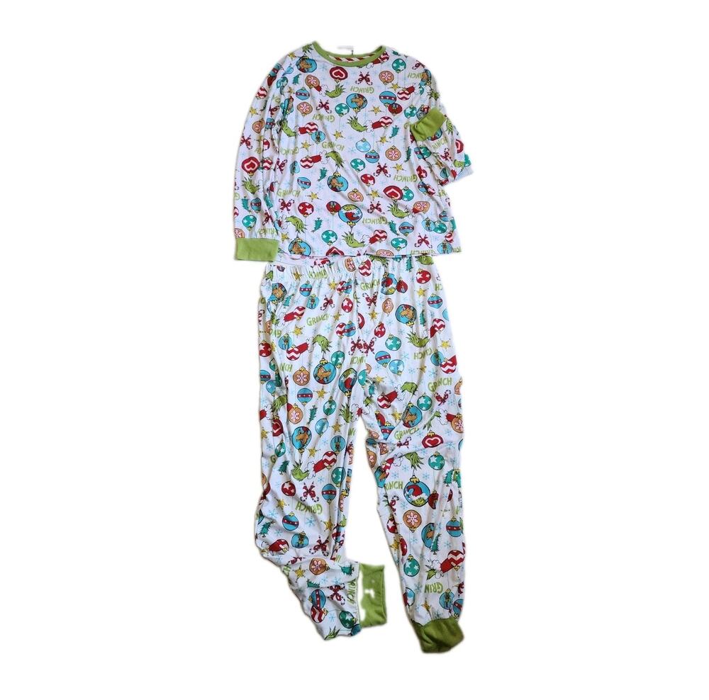 Dr. Seuss The Grinch L 42/44 Pajamas Set Unisex Matching Top Bottoms Christmas